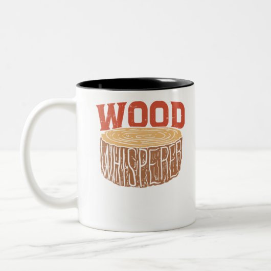 Tasse 2 Couleurs Cadeau de charpenter Wood Whisperer (Gauche)