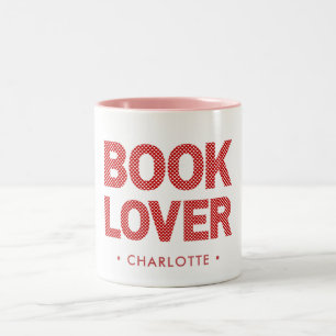 Tasse 2 Couleurs Cadeau de citation d'amant de livre coeurs Lecture