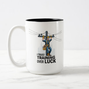 Tasse 2 Couleurs Cadeau de citation de sécurité d'électricien profe