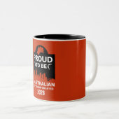 Tasse 2 Couleurs Cadeau de citoyenneté australienne (Devant droit)