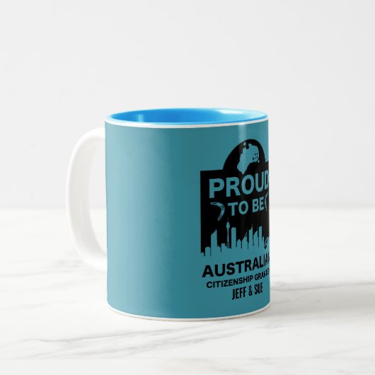 Tasse 2 Couleurs Cadeau de citoyenneté australienne (Devant gauche)