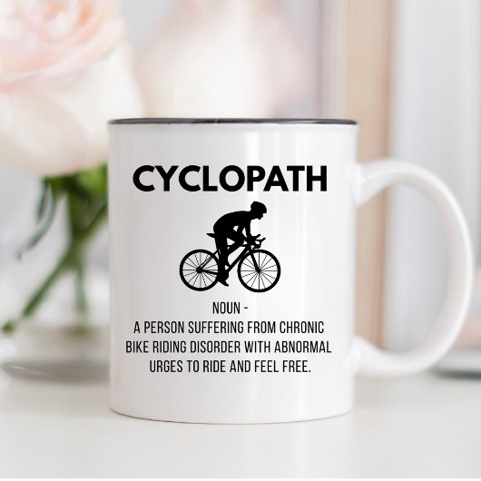 Tasse 2 Couleurs Cadeau de définition Cycopath, Vélo Papa, Maman