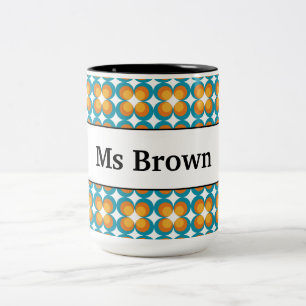 Tasse 2 Couleurs Cadeau de fin d'année pour l'enseignant Fleurs rét