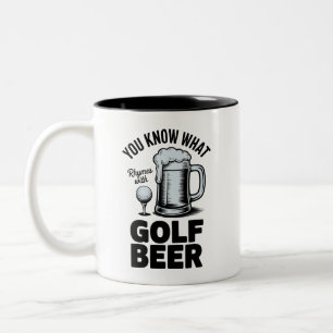 Tasse 2 Couleurs Cadeau de golfeur de bière drôle d'humour de bière