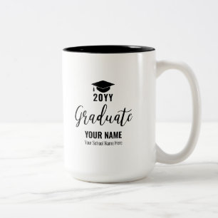 Tasse 2 Couleurs Cadeau de graduation noir et blanc Cadeau personna