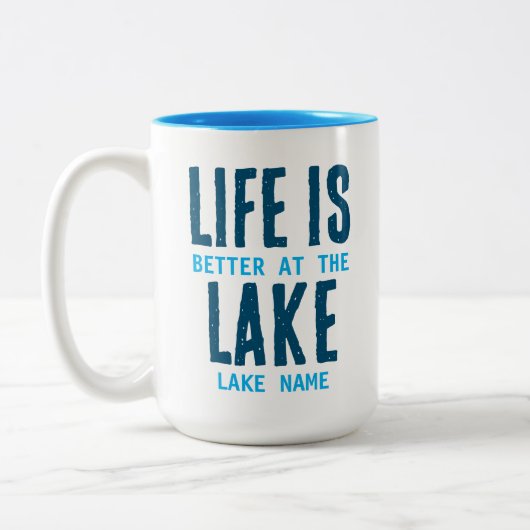 Tasse 2 Couleurs Cadeau de lac personnalisé (Gauche)