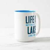 Tasse 2 Couleurs Cadeau de lac personnalisé (Devant droit)