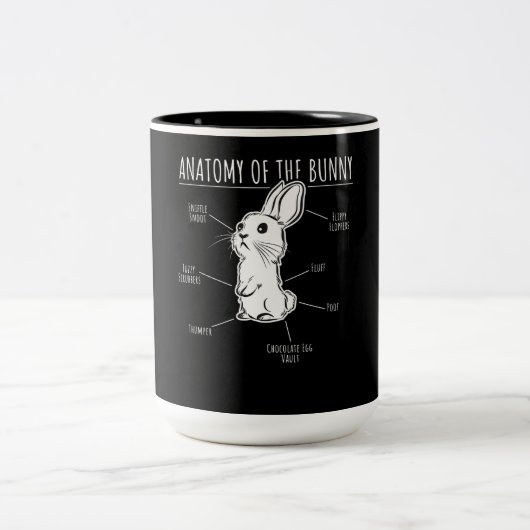 Tasse 2 Couleurs Cadeau de lapin|Anatomie Du Lapin Cute Rabbit Amou (Centre)