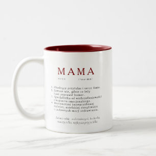 Tasse 2 Couleurs Cadeau de maman polonaise - définition MAMA Brown