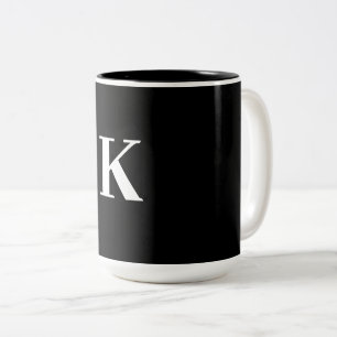 Tasse 2 Couleurs Cadeau de mariage personnalisé Monogramme noir et 