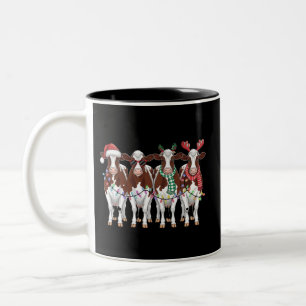Tasse 2 Couleurs Cadeau de Noël de vache pour amateur de vache Ferm