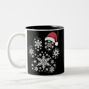 Tasse 2 Couleurs Cadeau de Noël pour chien patte chapeau de Père No
