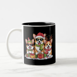 Tasse 2 Couleurs Cadeau de Noël pour maman amoureuse de chiens Corg