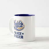 Tasse 2 Couleurs Cadeau de policier (Devant gauche)
