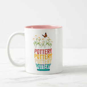 Tasse 2 Couleurs Cadeau de poterie, Amant de poterie, Cadeau de jar