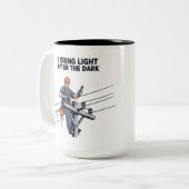 Tasse 2 Couleurs Cadeau de restaurateur de ligne de tempête (Devant gauche)