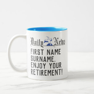 Tasse 2 Couleurs Cadeau de retraite personnalisé