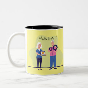 Tasse 2 Couleurs Cadeau de retraite pour collègue