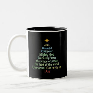 Tasse 2 Couleurs Cadeau de sapin de Noël Foi chrétienne Fête de Noë