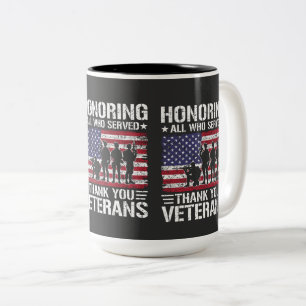 Tasse 2 Couleurs Cadeau de service militaire patriotique Merci aux