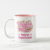 Tasse 2 Couleurs Cadeau de surveillant d'infirmière (mondes (Gauche)
