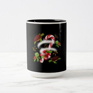 Tasse 2 Couleurs Cadeau de tortue Turtle Candy Sweet Christmas