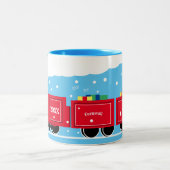 Tasse 2 Couleurs cadeau de train Noël (Centre)