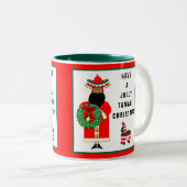 Tasse 2 Couleurs Cadeau de vacances Feliz Navidad (Devant droit)