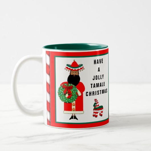 Tasse 2 Couleurs Cadeau de vacances Feliz Navidad (Gauche)
