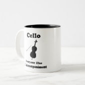 Tasse 2 Couleurs Cadeau de violoncelle (Devant gauche)