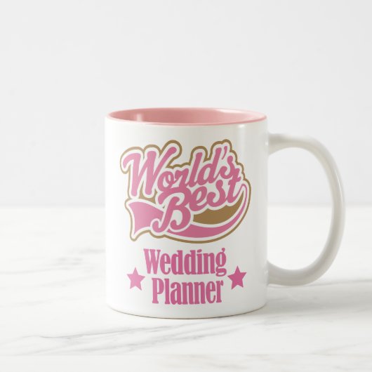 Tasse 2 Couleurs Cadeau de wedding planner (mondes meilleurs) (Droit)