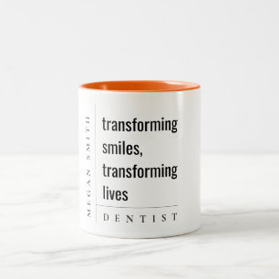 Tasse 2 Couleurs Cadeau dentaire minimaliste simple et audacieux