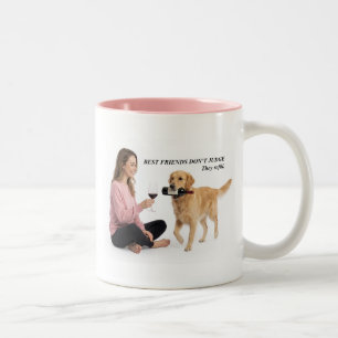 Tasse 2 Couleurs Cadeau d'humour sur le vin pour Golden Retriever