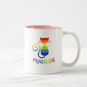 Tasse 2 Couleurs Cadeau drôle de chat lesbien gai de fierté de Lgbt