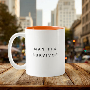 Tasse 2 Couleurs Cadeau drôle de survivant de la grippe pour homme