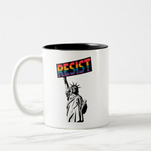Tasse 2 Couleurs Cadeau féministe Résister Statue de la Liberté