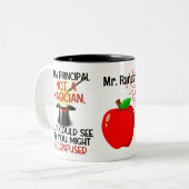 Tasse 2 Couleurs Cadeau Funny Principal Personnalisé (Devant gauche)