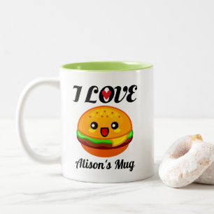 Tasse 2 Couleurs Cadeau Hamburger Burger Lover personnalisé