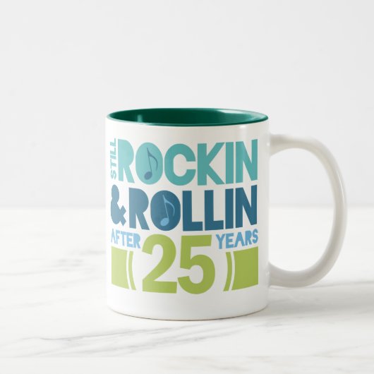 Tasse 2 Couleurs Cadeau Mariage du 25e anniversaire (Droit)