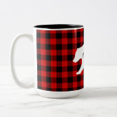 Tasse 2 Couleurs Cadeau moderne Rouge Plaid Et Blanc Mama Ours (Gauche)
