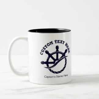 Tasse 2 Couleurs Cadeau nautique de bateau de capitaine personnalis