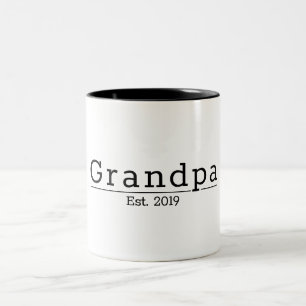 Tasse 2 Couleurs Cadeau Papy Moderne Établ. Typographie Minimaliste