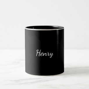 Tasse 2 Couleurs Cadeau personnalisé avec typographie du nom Henry