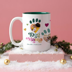 Tasse 2 Couleurs Cadeau personnalisé de collage photo de maman chie