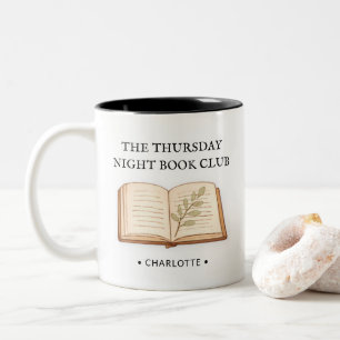 Tasse 2 Couleurs Cadeau personnalisé de nom de club de livre aquare