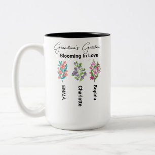 Tasse 2 Couleurs Cadeau personnalisé Fleur de naissance, Jardin de