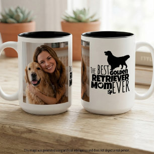 Tasse 2 Couleurs Cadeau photo de maman Golden Retriever