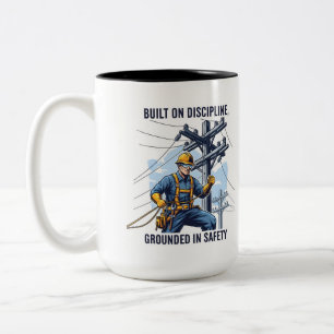Tasse 2 Couleurs Cadeau pour électricien de ligne professionnel