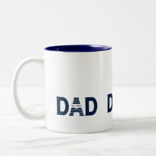 Tasse 2 Couleurs Cadeau pour nouveau papa bleu marine établissant u