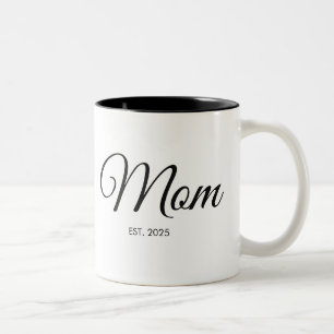 Tasse 2 Couleurs Cadeau pour nouvelle maman établie écriture noire